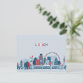 Londen, Engeland | Rode, witte en blauwe skies Briefkaart (Staand voorkant)