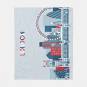 Londen, Engeland | Rode, witte en blauwe skies Fleece Deken (Voorkant)
