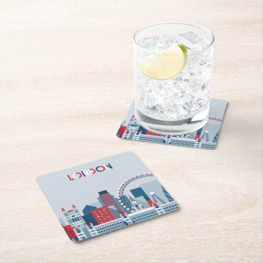 Londen, Engeland | Rode, witte en blauwe skies Kartonnen Onderzetters (Insitu)