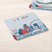 Londen, Engeland | Rode, witte en blauwe skies Kartonnen Onderzetters (Schuin)