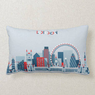 Londen, Engeland Rode, witte en blauwe skies Kussen
