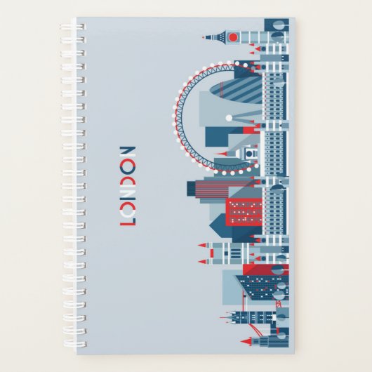 Londen, Engeland | Rode, witte en blauwe skies Planner (Voorkant)