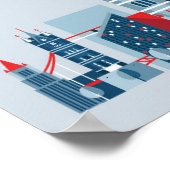 Londen, Engeland | Rode, witte en blauwe skies Poster (Hoek)