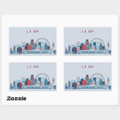Londen, Engeland | Rode, witte en blauwe skies Rechthoekige Sticker (Vel)