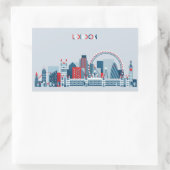 Londen, Engeland | Rode, witte en blauwe skies Rechthoekige Sticker (Tas)