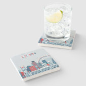 Londen, Engeland | Rode, witte en blauwe skies Stenen Onderzetter (Zijkant)