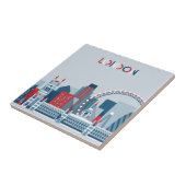 Londen, Engeland | Rode, witte en blauwe skies Tegeltje (Zijkant)