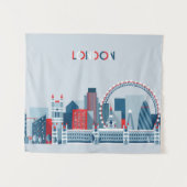 Londen, Engeland | Rode, witte en blauwe skies Wandkleed (Voorkant (horizontaal))