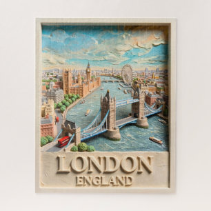 Londen Engeland Silhouet Vintage Textuur Reis Kuns Legpuzzel