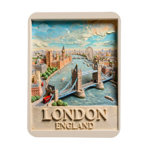 Londen Engeland Silhouet Vintage Textuur Reis Kuns Magneet