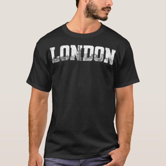 Londen Engeland Skyline Black & White  Lo T-shirt (Voorkant)
