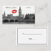 Londen Engeland Skyline Kiss BW Escort Kaarten Plaatskaartje (Voorkant / Achterkant)