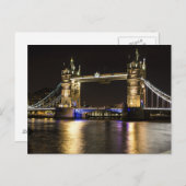 Londen Engeland Skyline Night Briefkaart Bridge (Voorkant / Achterkant)