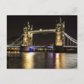 Londen Engeland Skyline Night Briefkaart Bridge (Voorkant)