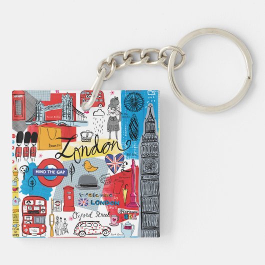 Londen, Engeland Sleutelhanger (Achterkant)