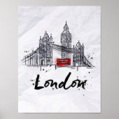 Londen, Engeland | Splashy Artwork Poster (Voorkant)