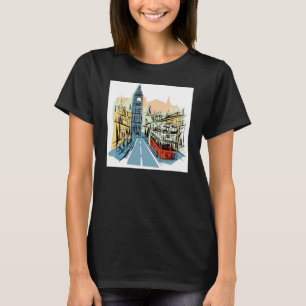 Londen Engeland stadsgezicht dames burn-out t-shir T-shirt