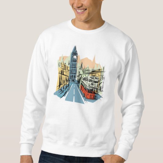 Londen Engeland stadsgezicht jongens sweatshirt (Voorkant)