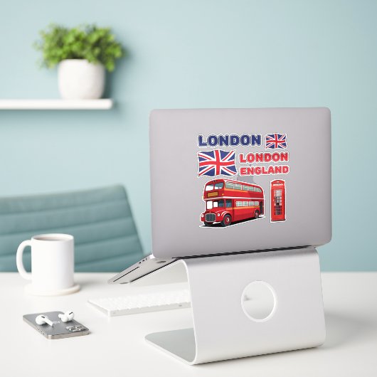 Londen Engeland stickers (Laptop op bureau)