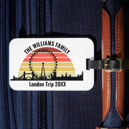 Londen Engeland Sunset Custom Family Trip Bagagelabel
