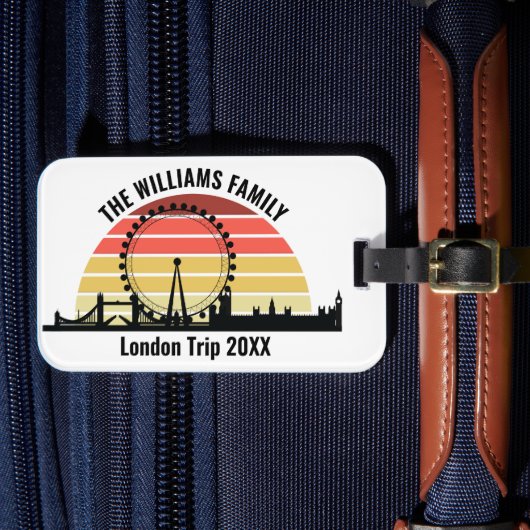 Londen Engeland Sunset Custom Family Trip Bagagelabel (Voorkant Insitu 4)