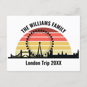 Londen Engeland Sunset Custom Family Trip Briefkaart