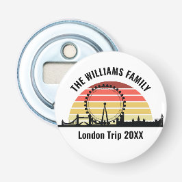 Londen Engeland Sunset Custom Family Trip Button Flesopener