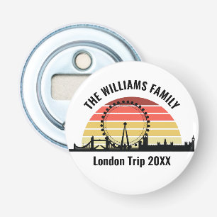 Londen Engeland Sunset Custom Family Trip Button Flesopener