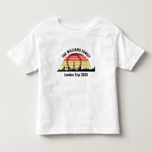 Londen Engeland Sunset Custom Family Trip Kinder Shirts (Voorkant)