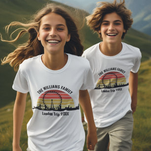 Londen Engeland Sunset Custom Family Trip Kinder T-shirt