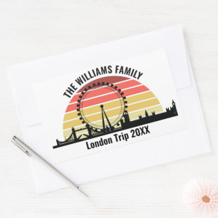 Londen Engeland Sunset Custom Family Trip Rechthoekige Sticker