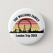 Londen Engeland Sunset Custom Family Trip Ronde Button 5,7 Cm (Voorkant)