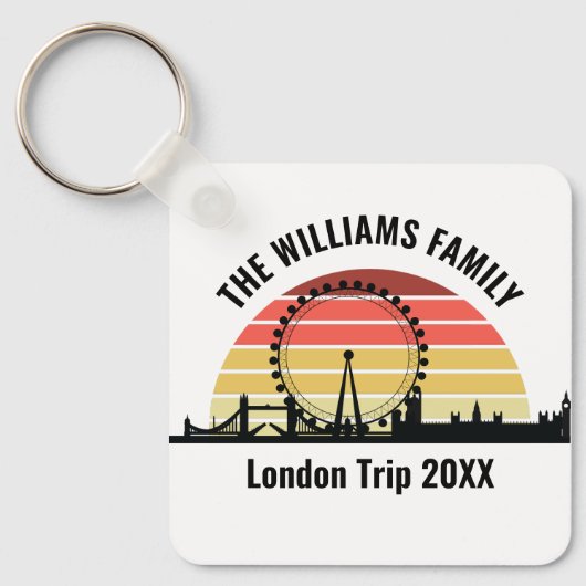 Londen Engeland Sunset Custom Family Trip Sleutelhanger (Voorkant)