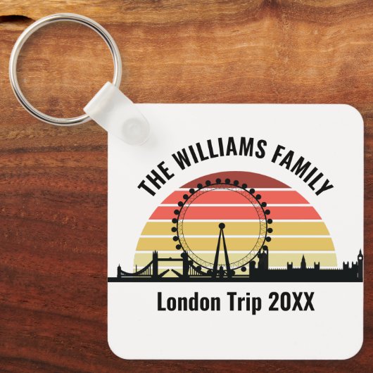Londen Engeland Sunset Custom Family Trip Sleutelhanger (Voorkant)