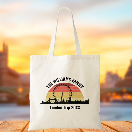 Londen Engeland Sunset Custom Family Trip Tote Bag