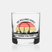 Londen Engeland Sunset Custom Family Trip Whisky Glas (Voorkant)