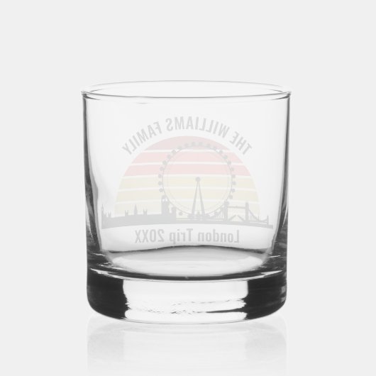 Londen Engeland Sunset Custom Family Trip Whisky Glas (Achterkant)