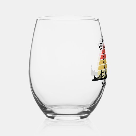 Londen Engeland Sunset Custom Family Trip Wijnglas Zonder Voet (Rechts)