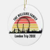 Londen Engeland Sunset Custom Trip Kerstmis Keramisch Ornament (Links)