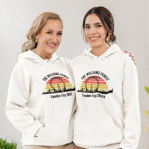 Londen Engeland Sunset Gepersonaliseerd Familierei Hoodie