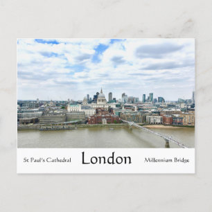Londen Engeland Thames River & St Paul's Cathedral Briefkaart