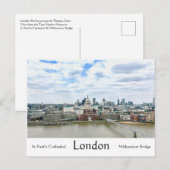 Londen Engeland Thames River & St Paul's Cathedral Briefkaart (Voorkant / Achterkant)