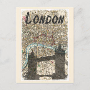 Londen Engeland Tower Bridge kaart reizen