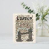 Londen Engeland Tower Bridge kaart reizen (Staand voorkant)