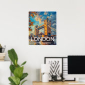 Londen Engeland Tower Bridge Reisposter Poster (Thuiskantoor)