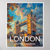Londen Engeland Tower Bridge Reisposter Poster (Voorkant)