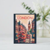 Londen Engeland Travel Art Vintage Briefkaart (Staand voorkant)