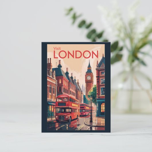 Londen Engeland Travel Art Vintage Briefkaart (Staand voorkant)