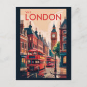 Londen Engeland Travel Art Vintage Briefkaart (Voorkant)