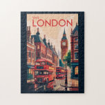 Londen Engeland Travel Art Vintage Legpuzzel<br><div class="desc">Londen retro vector reisontwerp. Van Buckingham Palace en de Tower of London tot het verkennen van de Thames River en West End shows,  Londen biedt een dynamische mix van traditie en moderne cultuur.</div>